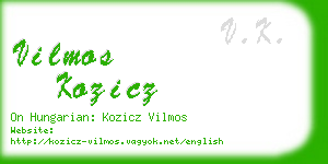 vilmos kozicz business card